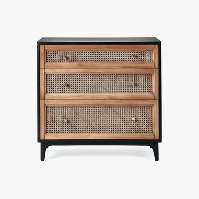 Dunelm Franco 3 Drawer Chest Black and Brown