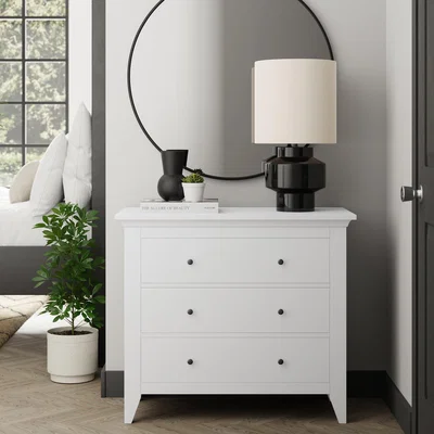 Dunelm Lynton 3 Drawer Chest White White