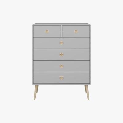 Dunelm Softline 6 Drawer Chest Grey