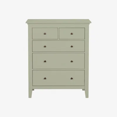 Dunelm Lynton Sage 5 Drawer Chest Green