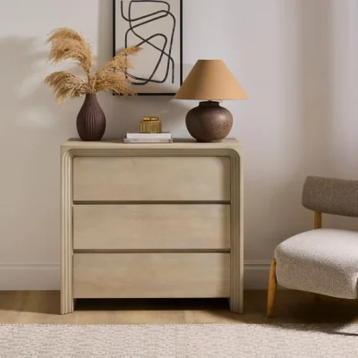 Dunelm Romy 3 Drawer Chest, Mango Wood