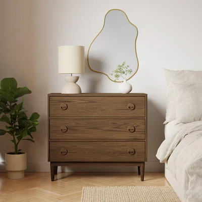 Dunelm Elements Arja 3 Drawer Chest Brown