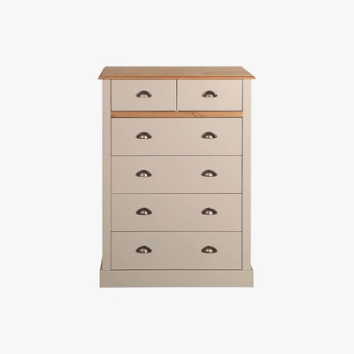 Dunelm Sandringham Grey 6 Drawer Chest Grey