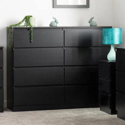 Dunelm Walker 8 Drawer Chest Black