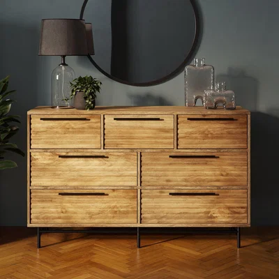 Dunelm Bryant 7 Drawer Chest, Mango Wood Effect