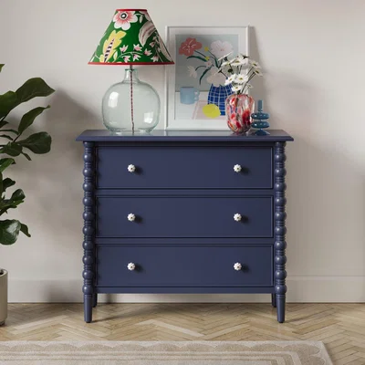 Dunelm Pippin 3 Drawer Chest, Navy Navy
