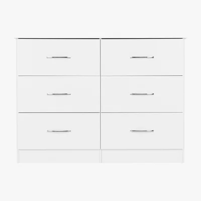Dunelm Nevada White 6 Drawer Chest White