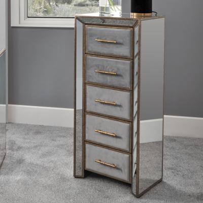 Dunelm Pacific Brindisi 5 Drawer Chest, Grey Velvet Grey