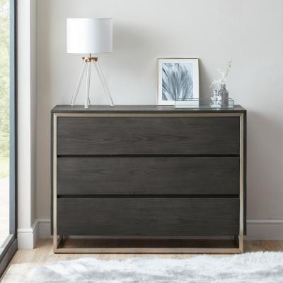 Dunelm Logan 3 Drawer Chest Grey