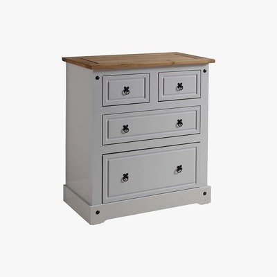 Dunelm Corona Grey 4 Drawer Chest Pebble (Grey)