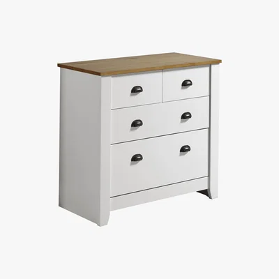 Dunelm Ludlow White 4 Drawer Chest White
