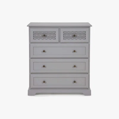 Dunelm Carys 5 Drawer Chest Grey
