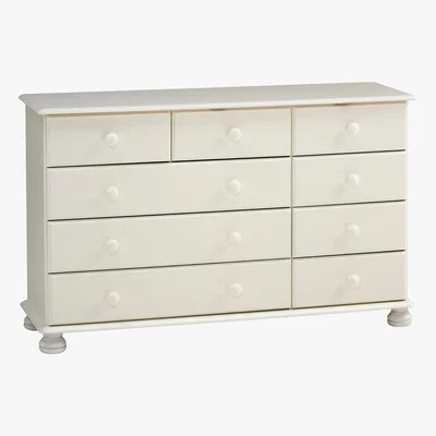 Dunelm Colburn White 9 Drawer Chest White