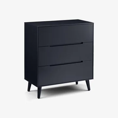 Dunelm Cecil 3 Drawer Chest, Anthracite Anthracite
