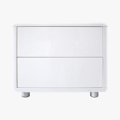 Dunelm Soho White Gloss 2 Drawer Bedside Table White