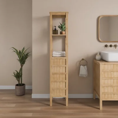 Dunelm Oto Tallboy Storage Unit, Bamboo