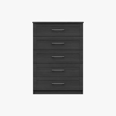 Dunelm Ethan Graphite 5 Drawer Chest Grey