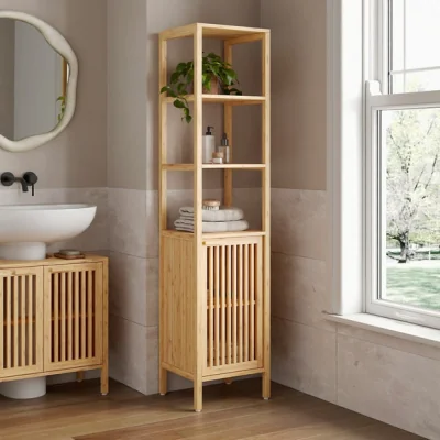 Dunelm Tallis Tallboy Storage Unit, Bamboo