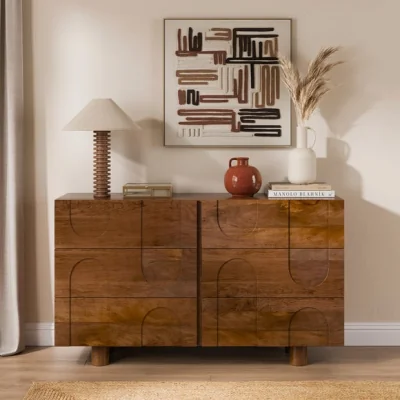 Dunelm Juni 6 Drawer Chest, Mango Wood