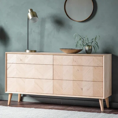 Dunelm Manila 6 Drawer Chest Natural