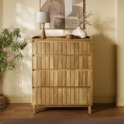 Dunelm Humphrey 5 Drawer Chest, Mango Wood Effect