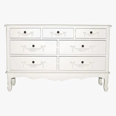 Dunelm Toulouse Ivory 7 Drawer Chest White