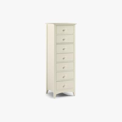 Dunelm Cameo Stone White Narrow 7 Drawer Chest White