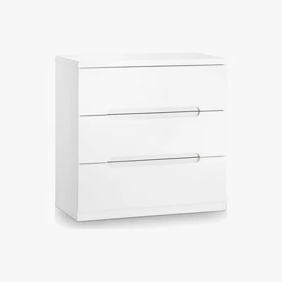 Dunelm Manhattan White 3 Drawer Chest White