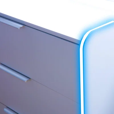 Dunelm Electra Chest of 3 Drawers with LED Lights White