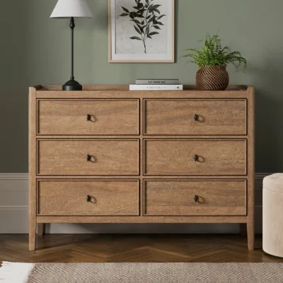 Dunelm Portland 6 Drawer Chest, Mango Wood
