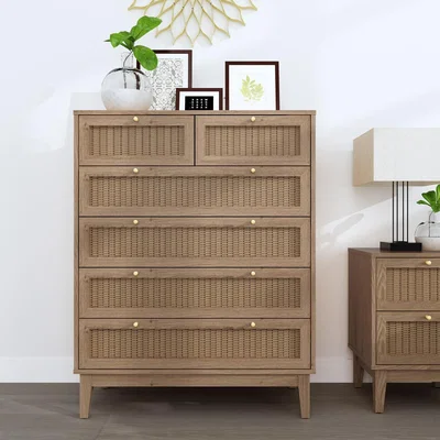 Dunelm Alexander 6 Drawer Chest Wood (Brown)