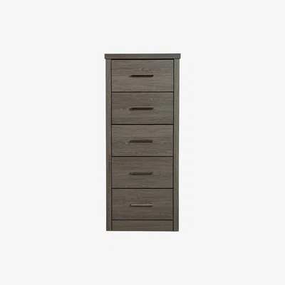 Dunelm Lennon Narrow Black 5 Chest of Drawer Grey