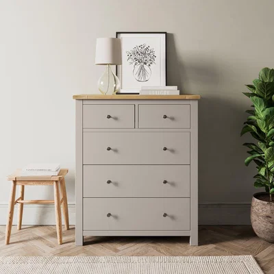 Dunelm Olney 5 Drawer Chest Beige