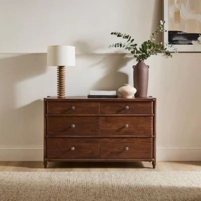 Dunelm Elma 6 Drawer Chest, Mango Wood