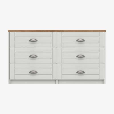Dunelm Darwin Wide 6 Drawer Chest Mid Oak (Brown)