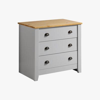 Dunelm Ludlow Grey 3 Drawer Chest Grey