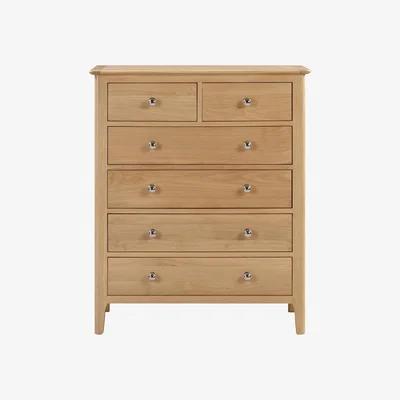 Dunelm Cotswold 6 Drawer Chest Brown