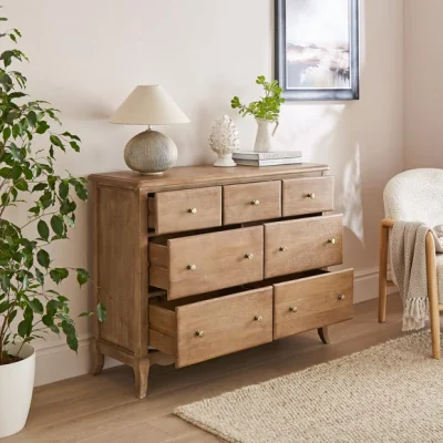 Dunelm Giselle 7 Drawer Chest, Mango Wood