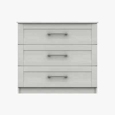 Dunelm Ethan White 3 Drawer Chest White