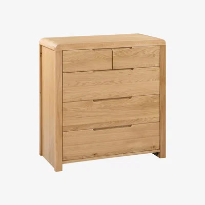 Dunelm Curve Chest of Drawers Oak (Brown)