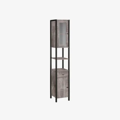 Dunelm Return - Colton Concrete Effect Tallboy Storage Unit With Glass Door