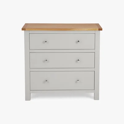 Dunelm Bromley Grey 3 Drawer Chest Grey
