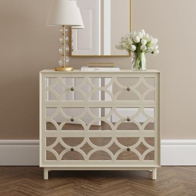 Dunelm Delphi 3 Drawer Chest, Mirrored Delphi Natural