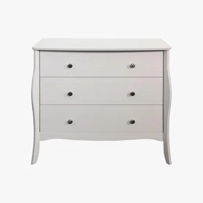 Dunelm Baroque White 3 Drawer Chest White