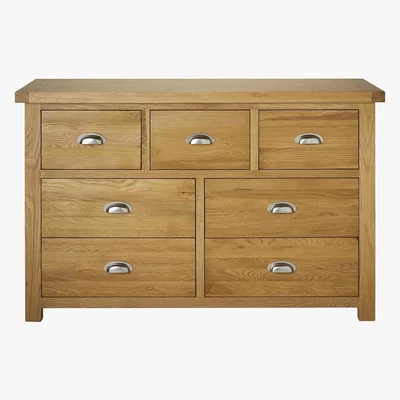 Dunelm Woburn Oak 3 Over 4 Drawer Chest Natural
