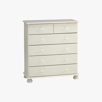Dunelm Colburn White 6 Drawer Chest White