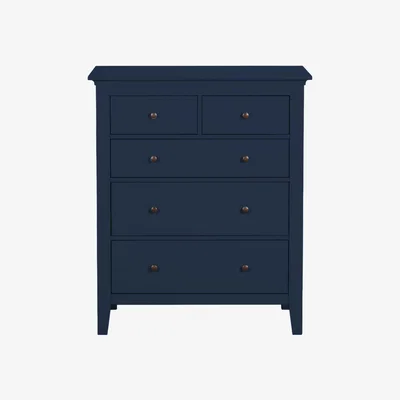 Dunelm Lynton Navy 5 Drawer Chest Navy