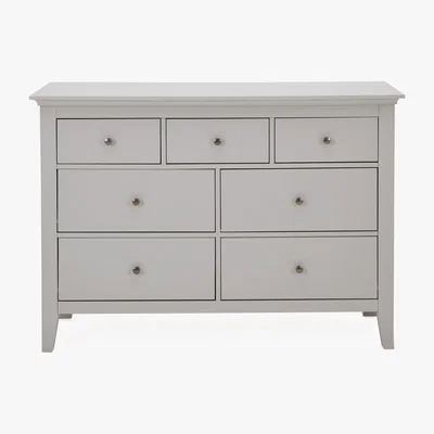 Dunelm Lynton Grey 7 Drawer Chest Grey