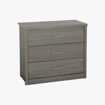 Dunelm Lennon Grey 3 Drawer Chest Black