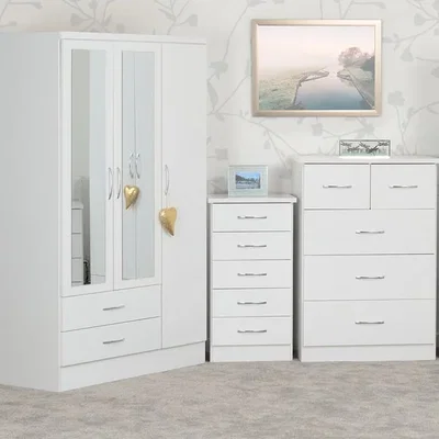 Dunelm Return - Nevada Slim 5 Drawer Chest, Nevada White